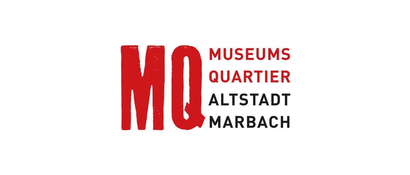 Logo des Museumsquartiers Marbach am Neckar mit roten Buchstaben MQ und schwarzem Text: Museums Quartier Altstadt Marbach., © Marbach am Neckar