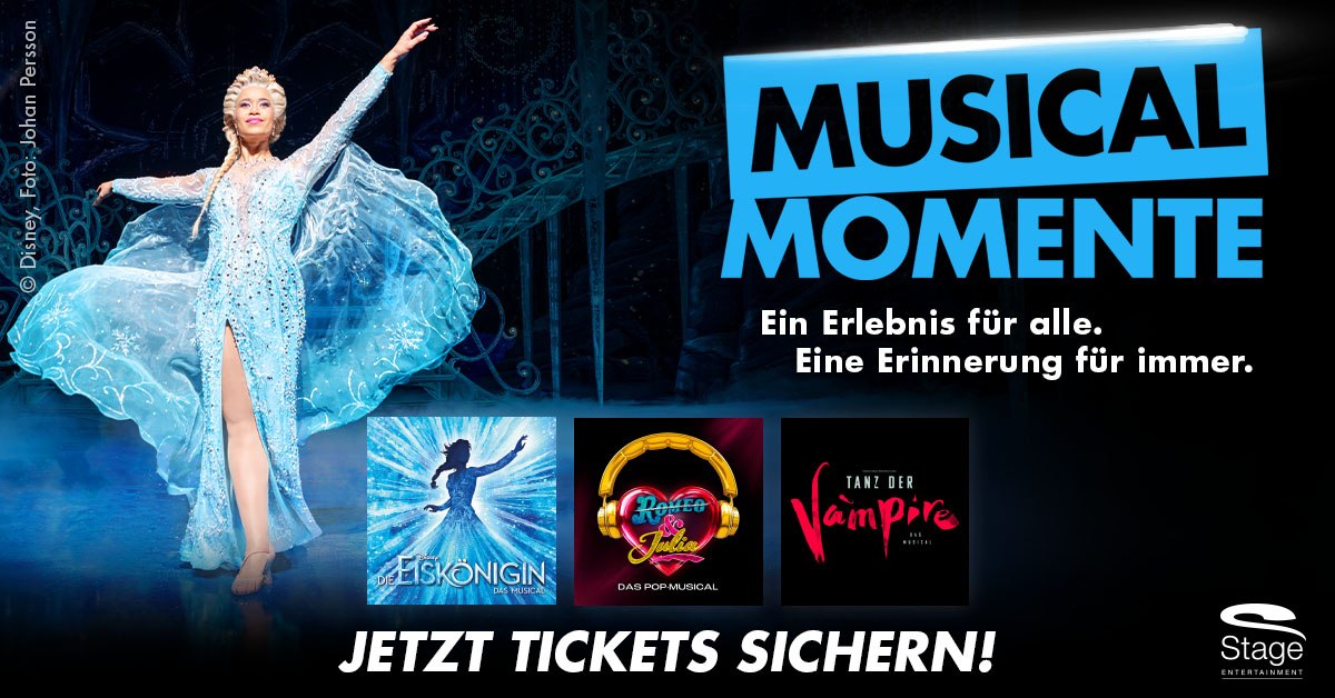 Keyvisual Aktuelle Musicals in Stuttgart (Eisk&ouml;nigin, TDV, Julia) 23-09-2026, &copy; Stage Entertainment