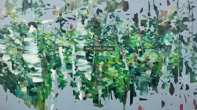 Landscape Composition -1- (2024) Oil on canvas, 160 &times; 120 cm, &copy; Nozomi Hasegawa