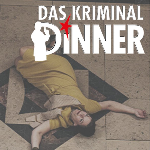 Eine Frau in einem gelben Kleid liegt auf einem gemusterten Boden. Darüber steht der Schriftzug 'Das Kriminal Dinner'., © engesser marketing GmbH Eine Frau in einem gelben Kleid liegt auf einem gemusterten Boden. Darüber steht der Schriftzug 'Das Kriminal Dinner'., © engesser marketing GmbH