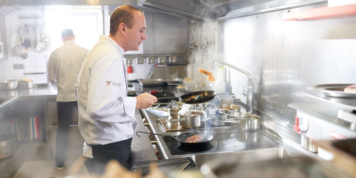 Ferdinand Trautwein at work in the kitchen