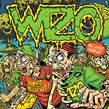 Comic-Stil Cover mit Zombies, die das WIZO-Logo umgeben. Einer trägt ein Shirt mit "Bringt das Licht!". Farbenfrohes und chaotisches Design., © links im Bild Comic-Stil Cover mit Zombies, die das WIZO-Logo umgeben. Einer trägt ein Shirt mit "Bringt das Licht!". Farbenfrohes und chaotisches Design., © links im Bild