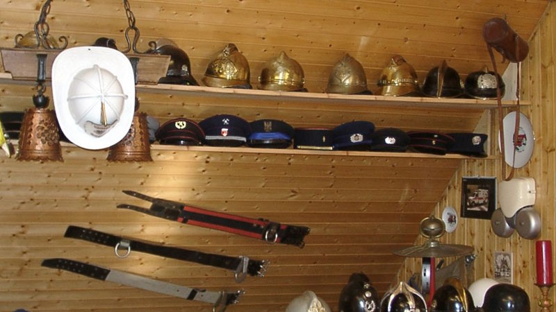 Exhibition at the Stuttgart-Untert&uuml;rkheim Fire Service Helmet Museum, &copy; Enslin