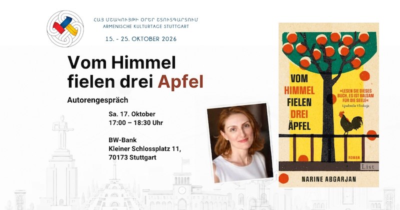 Book Presentation/Author Talk: Three Apples Fell from the Sky, © Narine Abgarjan, AKTS Book Presentation/Author Talk: Three Apples Fell from the Sky, © Narine Abgarjan, AKTS