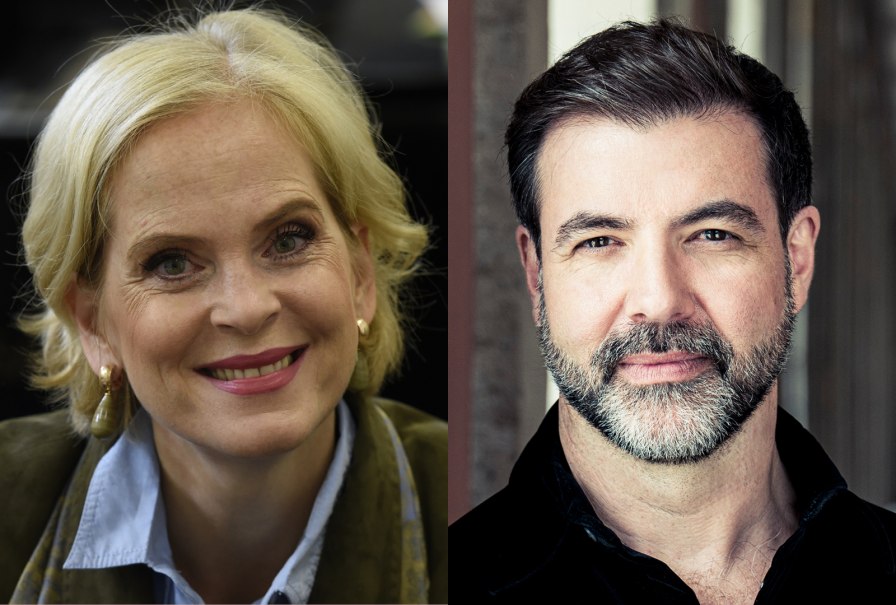 Zwei Porträts nebeneinander: links eine lächelnde Frau mit blonden Haaren, rechts ein Mann mit Bart. Beide blicken freundlich in die Kamera., © Reiner Pfisterer / Guido Werner