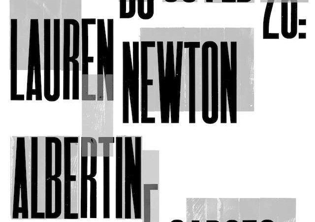 Schwarz-wei&szlig;es Plakat mit den Namen Lauren Newton und Albertine Sarges. Datum: Donnerstag, 05. Februar, Jahr 26., &copy; Staatliche Hochschule f&uuml;r Musik und Darstellende Kunst