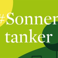 Graphic with the word '#Sonnentanker' on a green background and a stylized sun., © Stuttgart-Marketing GmbH Graphic with the word '#Sonnentanker' on a green background and a stylized sun., © Stuttgart-Marketing GmbH