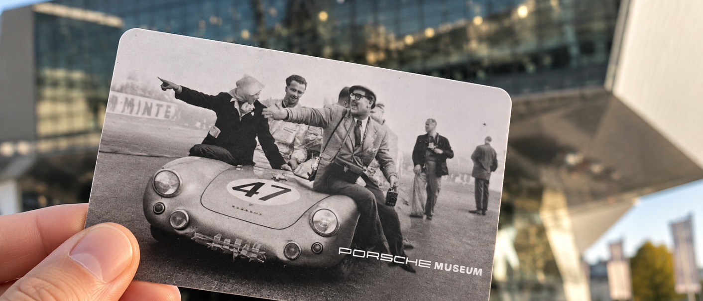 Porsche-Museum-Ticket vor moderner Kulisse, © KI-generiert Porsche-Museum-Ticket vor moderner Kulisse, © KI-generiert