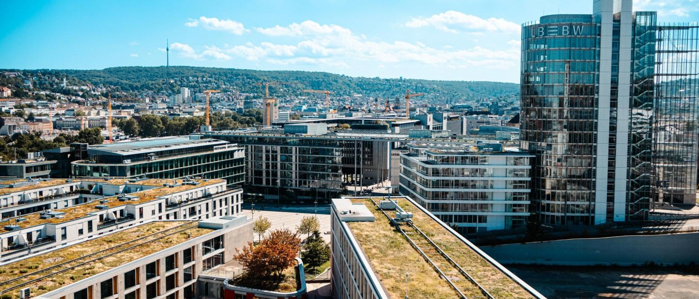 Europaviertel: Aussicht vom Dach der Stadtbibliothek, © Stuttgart-Marketing GmbH, Sarah Schmid