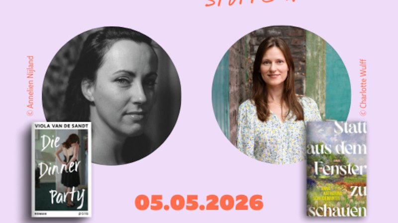 Werbung f&uuml;r eine Buchveranstaltung in Stuttgart am 05.05.2026 mit Viola Van de Sandt und Anna Katharina Scheidemantel. Pr&auml;sentiert von Thalia und pola., &copy; Thalia Deutschland GmbH & Co. KG