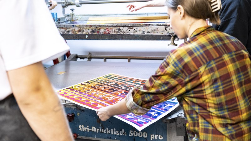 In der Siebdruck-Werkstatt der Merz Akademie, © Merz Akademie