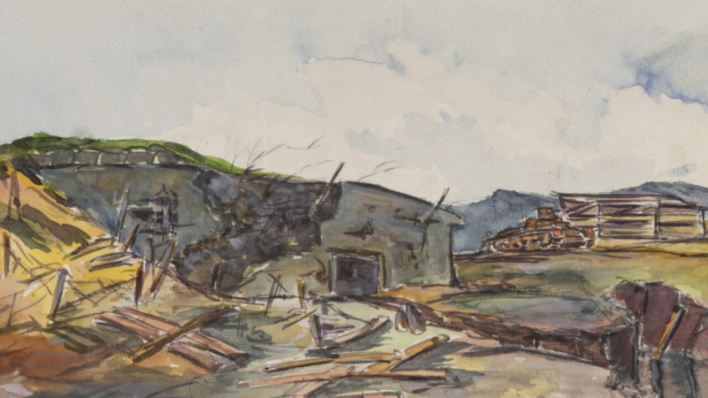 Kurt Dellian, Destroyed bunker, 1940, © Kunstmuseum Stuttgart, Foto: Frank Kleinbach, Stuttgart Kurt Dellian, Destroyed bunker, 1940, © Kunstmuseum Stuttgart, Foto: Frank Kleinbach, Stuttgart