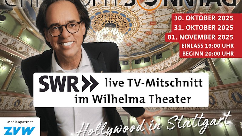 Plakat für Christoph Sonntag im Wilhelma Theater, Stuttgart. Termine: 30. Okt - 1. Nov 2025. SWR TV-Mitschnitt. Medienpartner: ZVW., © HOC Events Plakat für Christoph Sonntag im Wilhelma Theater, Stuttgart. Termine: 30. Okt - 1. Nov 2025. SWR TV-Mitschnitt. Medienpartner: ZVW., © HOC Events