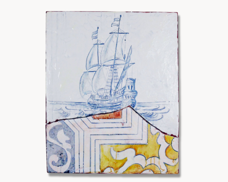 Timo Grimm - Ship with attachment, 2024, Öl auf Leinwand, 55 x 45 cm, © Timo Grimm