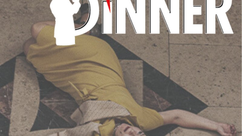 Eine Frau in einem gelben Kleid liegt auf einem gemusterten Boden. Darüber steht der Schriftzug 'Das Kriminal Dinner'., © engesser marketing GmbH Eine Frau in einem gelben Kleid liegt auf einem gemusterten Boden. Darüber steht der Schriftzug 'Das Kriminal Dinner'., © engesser marketing GmbH